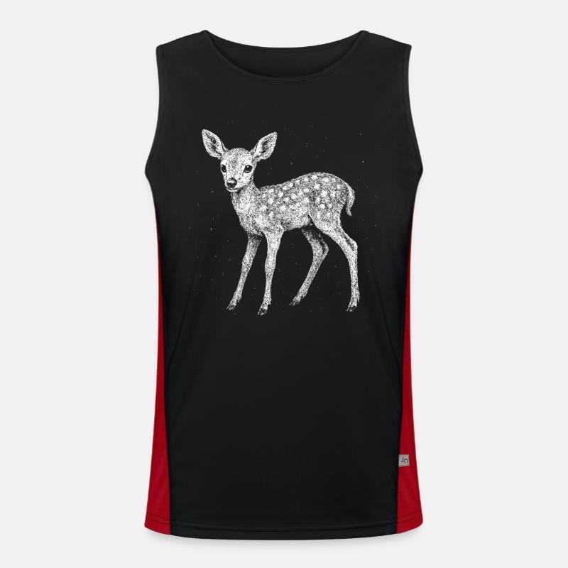 Fawn - Men's Functional Contrast Tank Top  - black/red