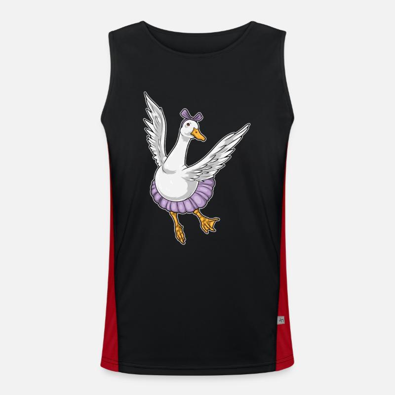 Duck Ballerina Ballet Dance - Men's Functional Contrast Tank Top - black/red