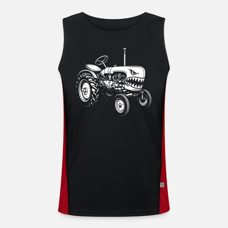 Shark Tractor Attack - Men's Functional Contrast Tank Top - black/red