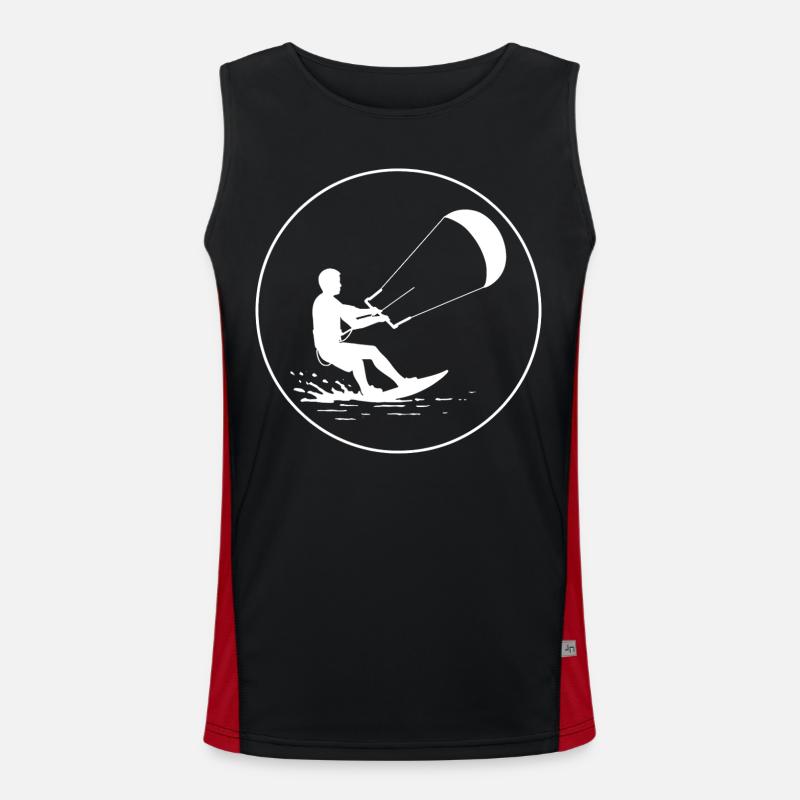 Wind under control - Men's Functional Contrast Tank Top  - black/red