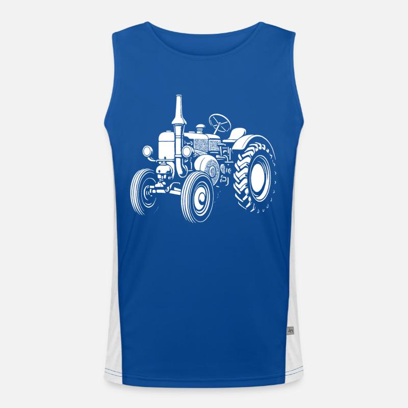 Nostalgischer Ackerheld Funktionelles Kontrast-Tank Top für Männer 