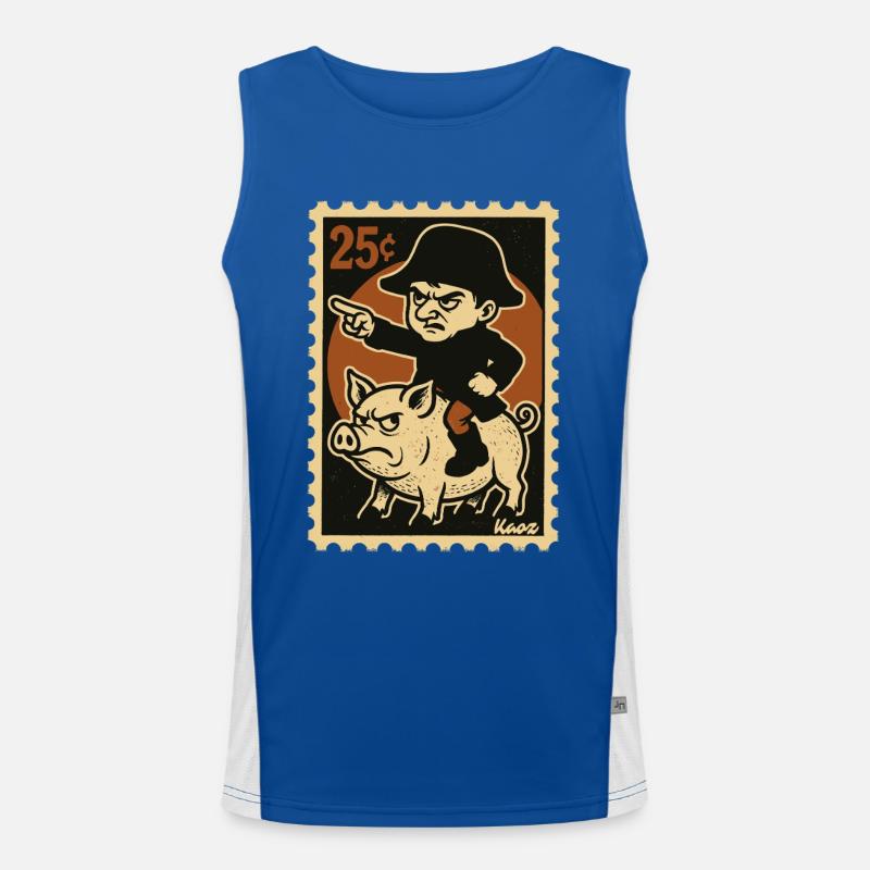 Little Napoleon rides angry pig Men's Functional Contrast Tank Top 