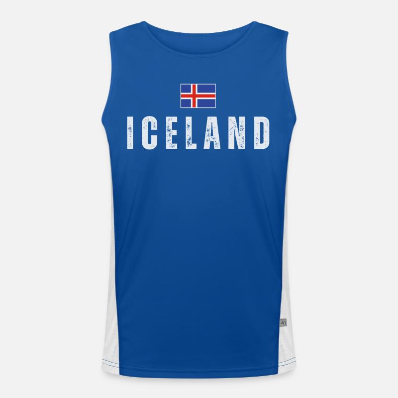 Icelandic Pride, Isländische Flagge Funktionelles Kontrast-Tank Top für Männer 