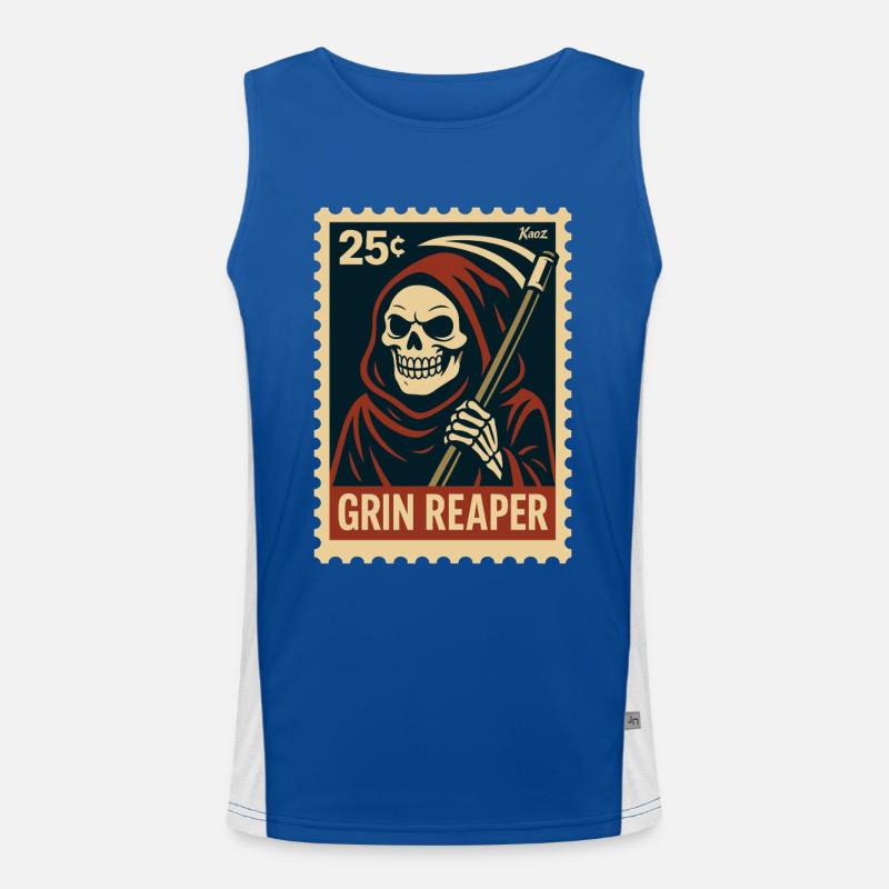 The Grinning Grim Reaper Men's Functional Contrast Tank Top 
