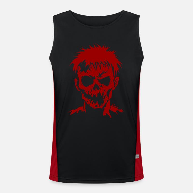 Dark Shadow Zombie with Blank Stare Men's Functional Contrast Tank Top 
