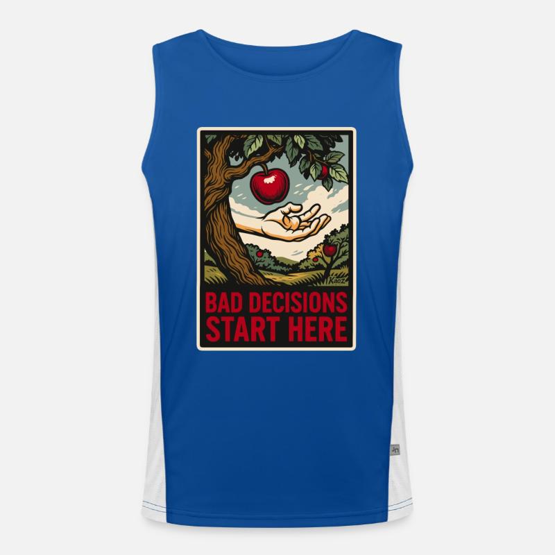 Paradise – Bad Decisions Start Here Men's Functional Contrast Tank Top 