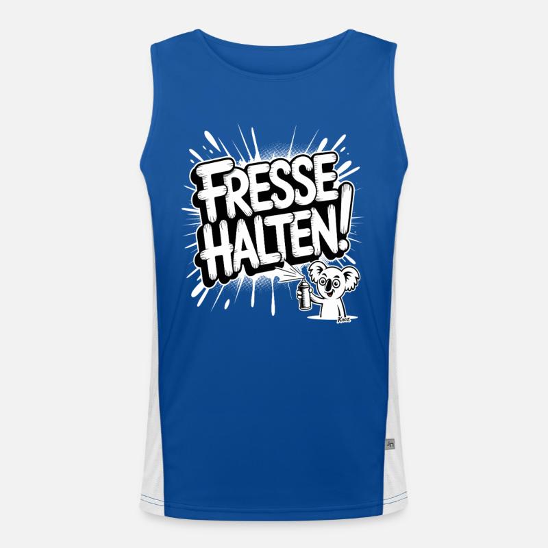 Lustiger Koala mit Fresse halten Spruch Funktionelles Kontrast-Tank Top für Männer 