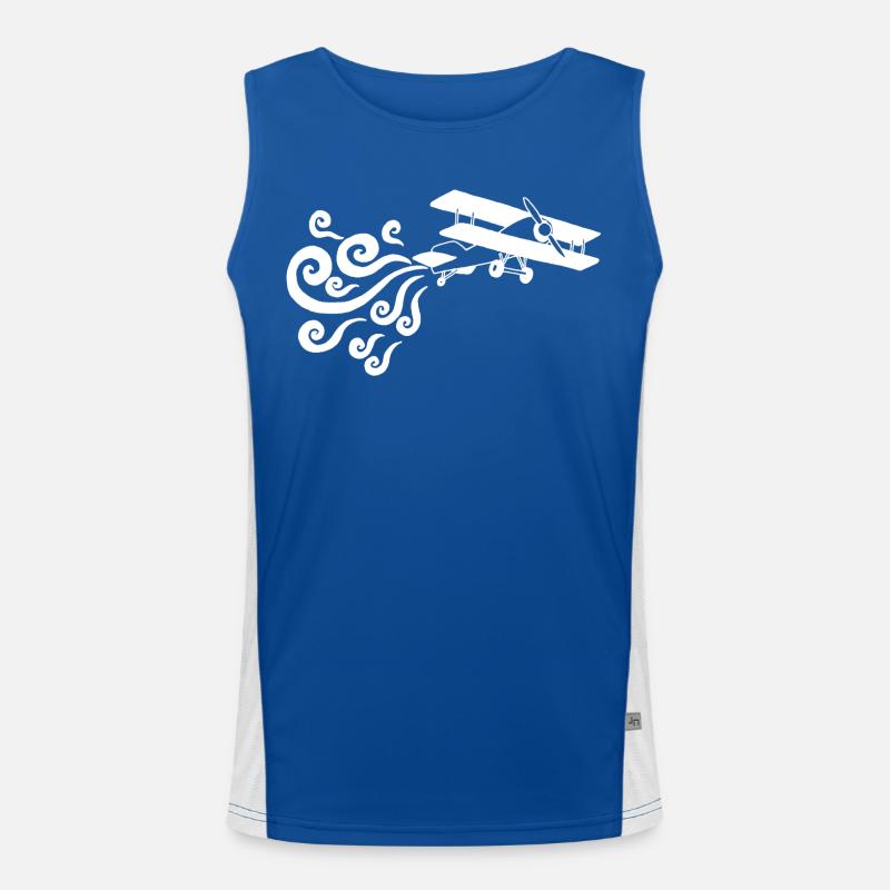 Vintage White Airplane Men's Functional Contrast Tank Top 