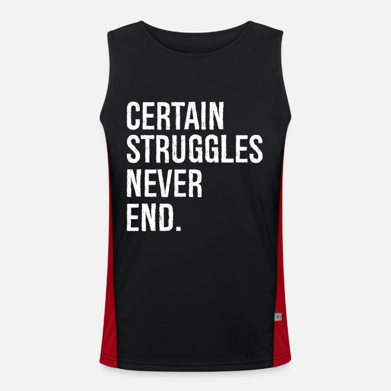 certain struggles never end - Men's Functional Contrast Tank Top  - black/red