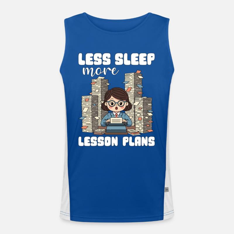 MOINS DE SOMMEIL, PLUS DE PLANS DE COURS - CADEAU POUR L’ENSEIGNANT Débardeur respirant contrasté Homme 