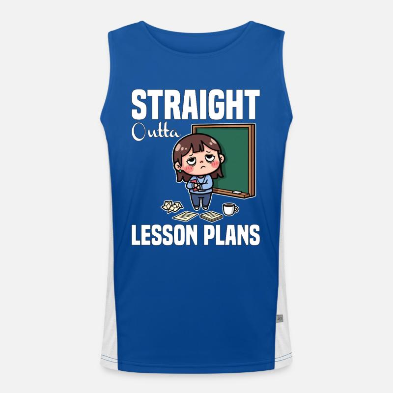 STRAIGHT OUTTA LESSON PLANS - TEACHER GIFT Men's Functional Contrast Tank Top 