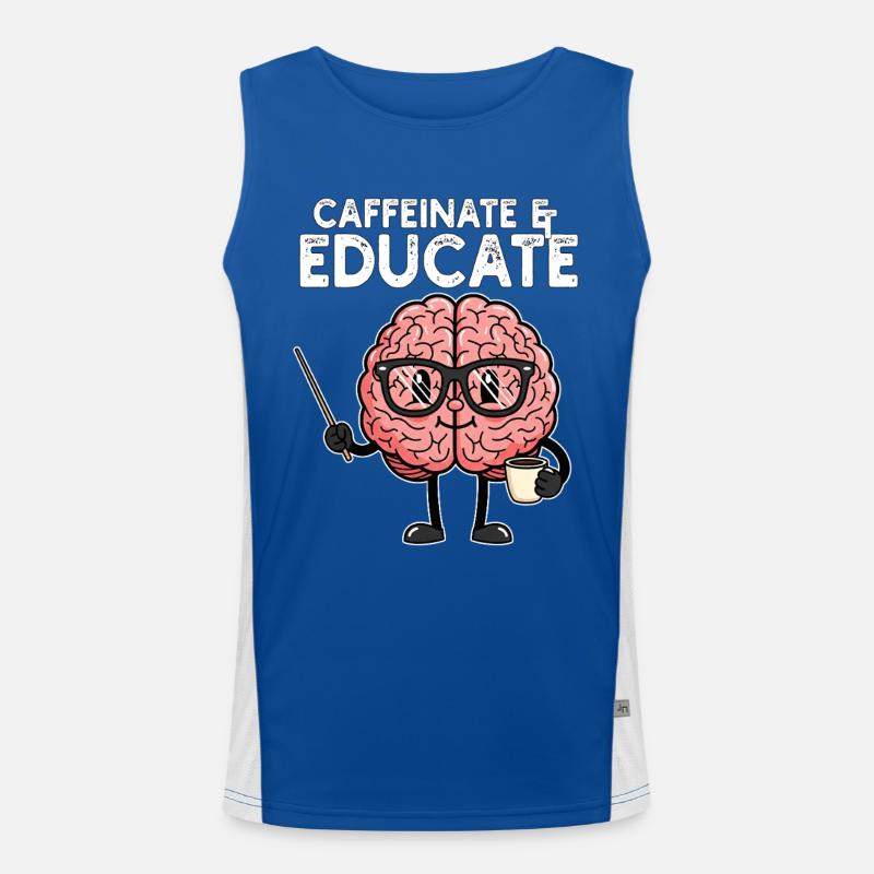 CAFÉINER ET ÉDUQUER - CADEAU ENSEIGNANT Débardeur respirant contrasté Homme 