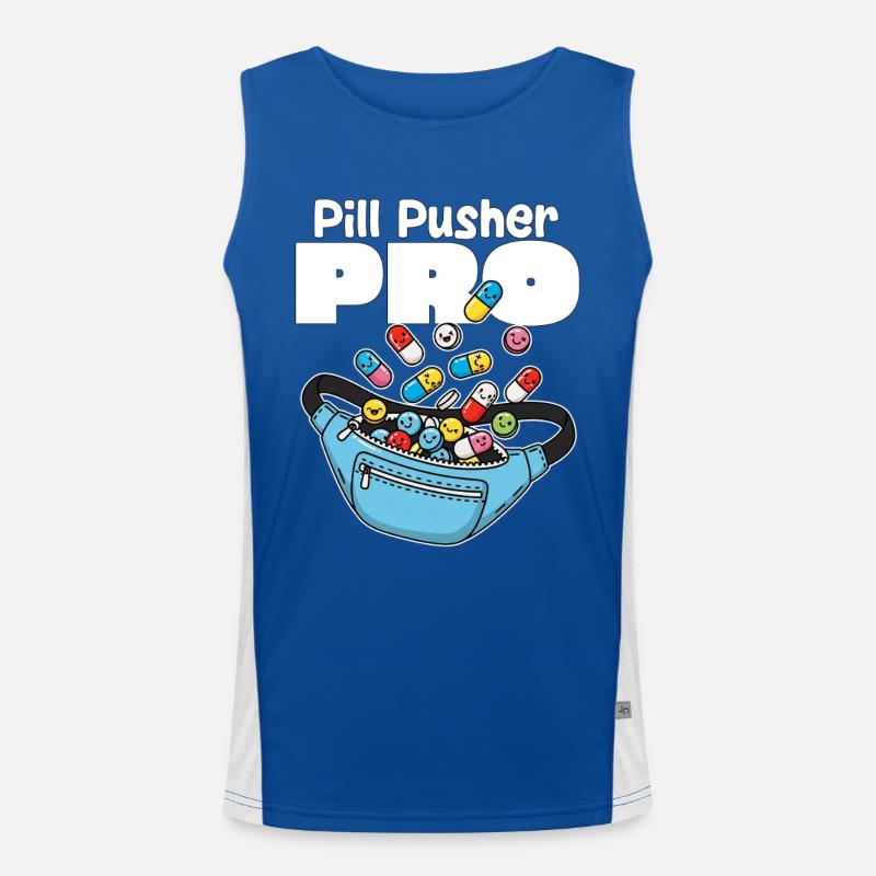 PILUL PUSHER PRO - CADEAU D’INFIRMIÈRE Débardeur respirant contrasté Homme 