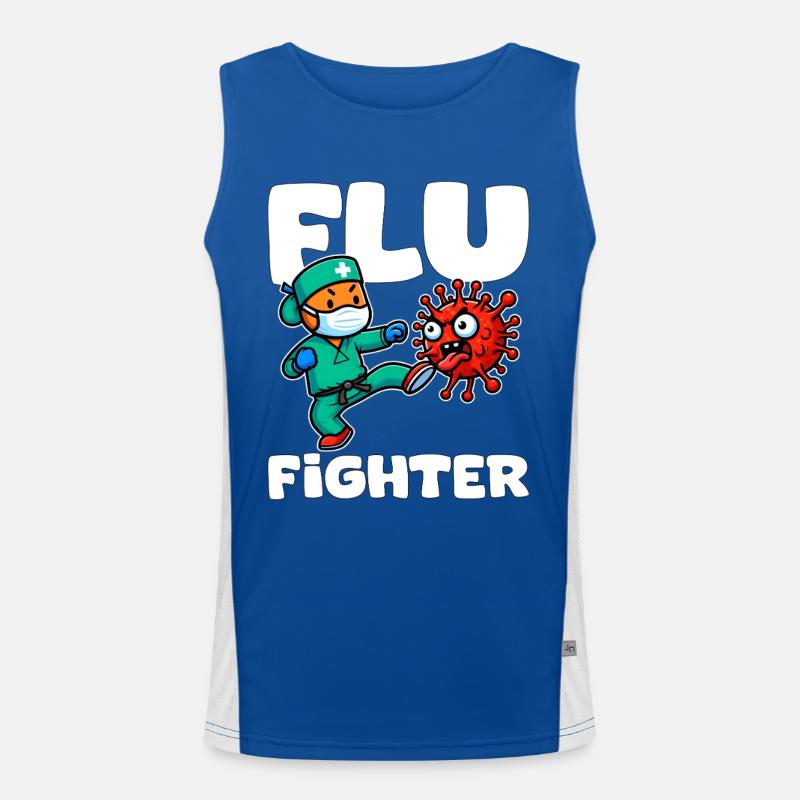 FLU FIGHTER - NURSE GIFT Men's Functional Contrast Tank Top 