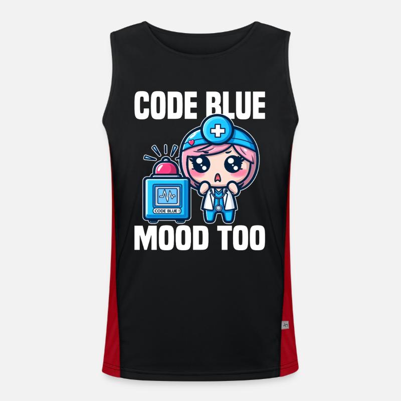 CODE BLUE, MOOD TOO - DOCTOR GIFT - Men's Functional Contrast Tank Top  - black/red