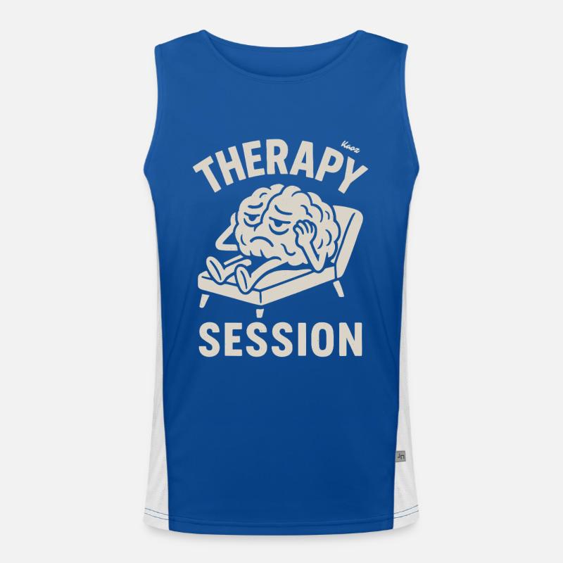 Brain with headache in therapy session Men's Functional Contrast Tank Top 