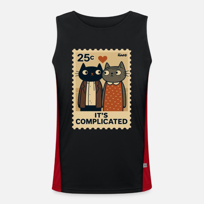 with a red heart - Men's Functional Contrast Tank Top  - black/red
