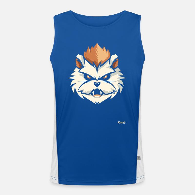 Angry hamster head with mohawk Men's Functional Contrast Tank Top 