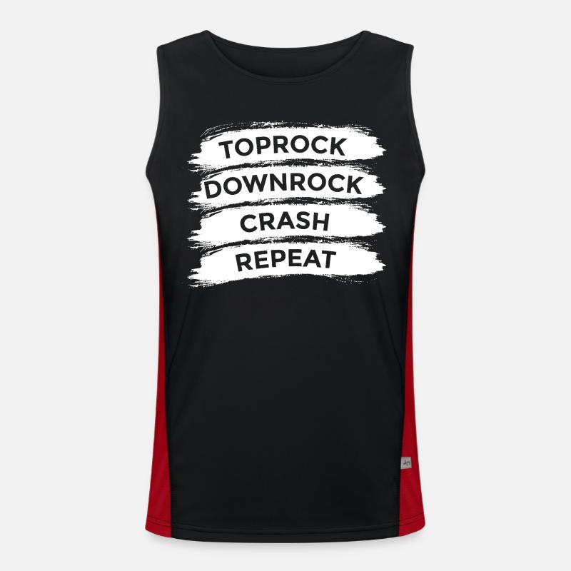 Breakdance Techniques - Men's Functional Contrast Tank Top  - black/red