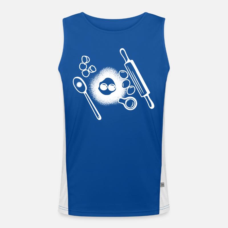 Baking Ingredients Drawing Men's Functional Contrast Tank Top 