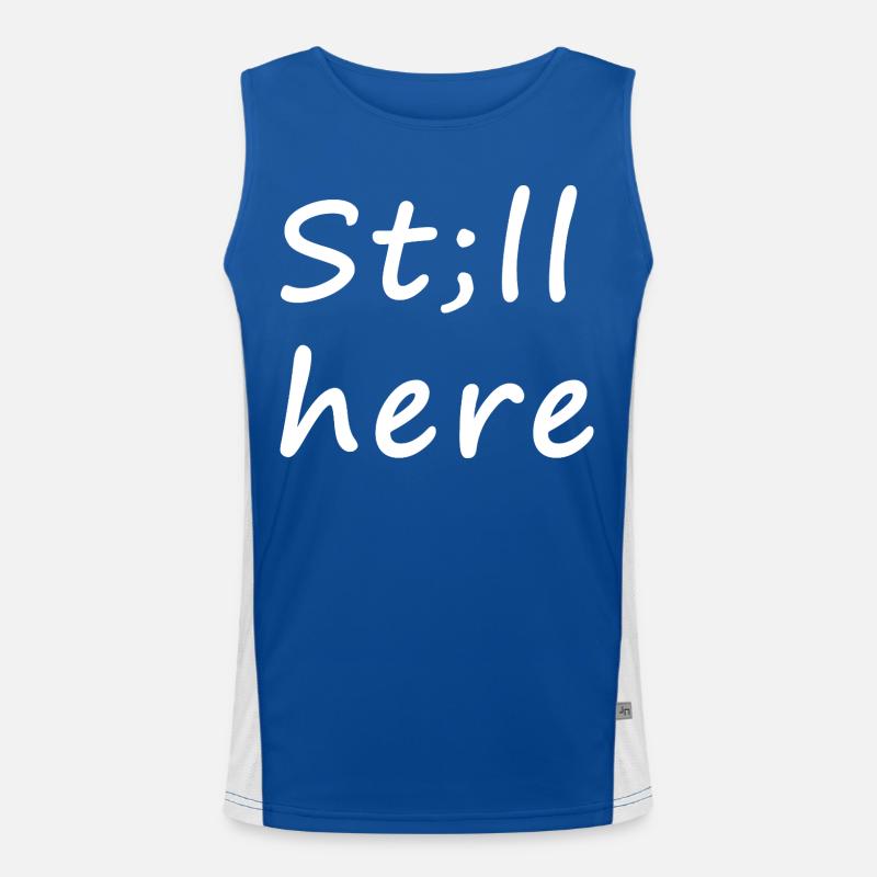 St;ll here – still not silent Funktionelles Kontrast-Tank Top für Männer 