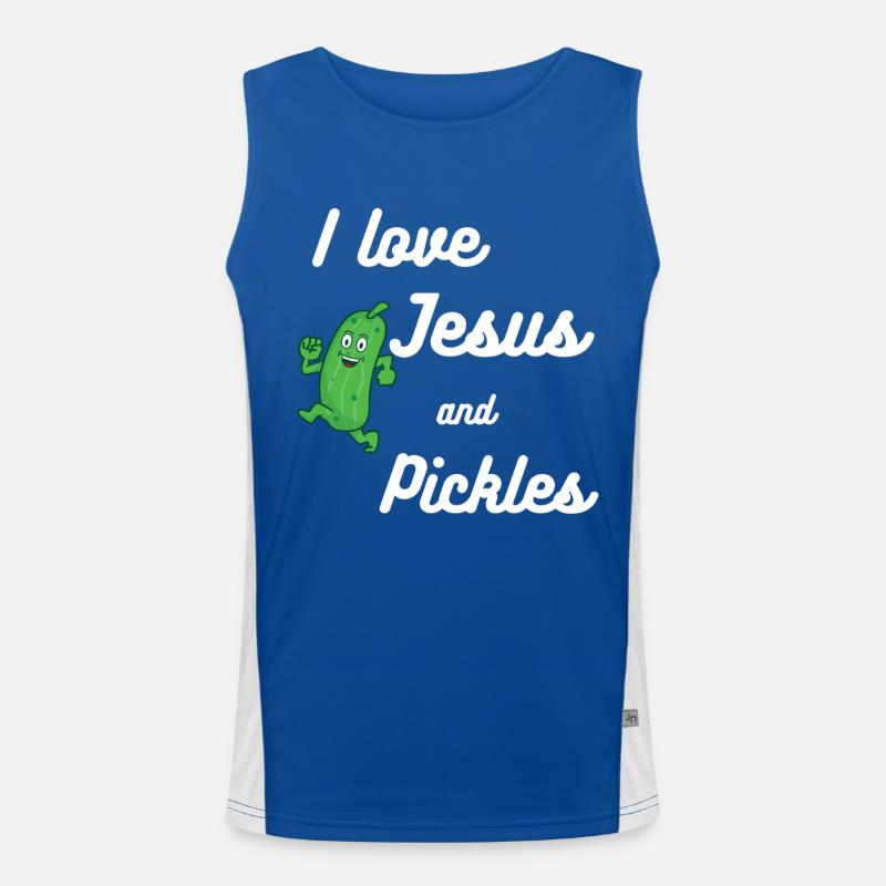Pickles and Jesus Religious Men's Functional Contrast Tank Top 
