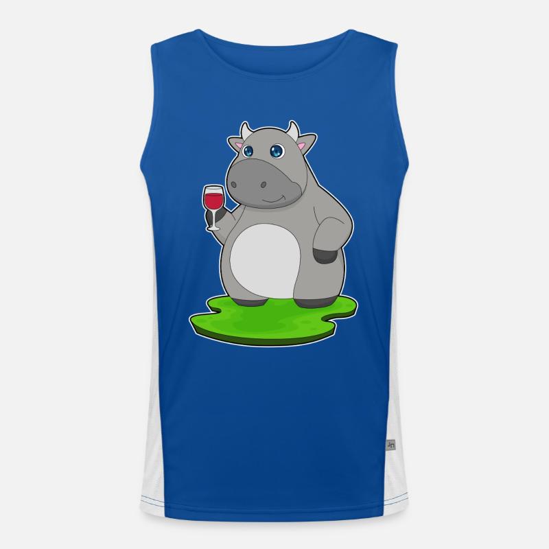 Cow Red Wine Men's Functional Contrast Tank Top 