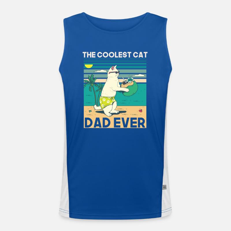 Conception de plage de papa chat cool Débardeur respirant contrasté Homme 