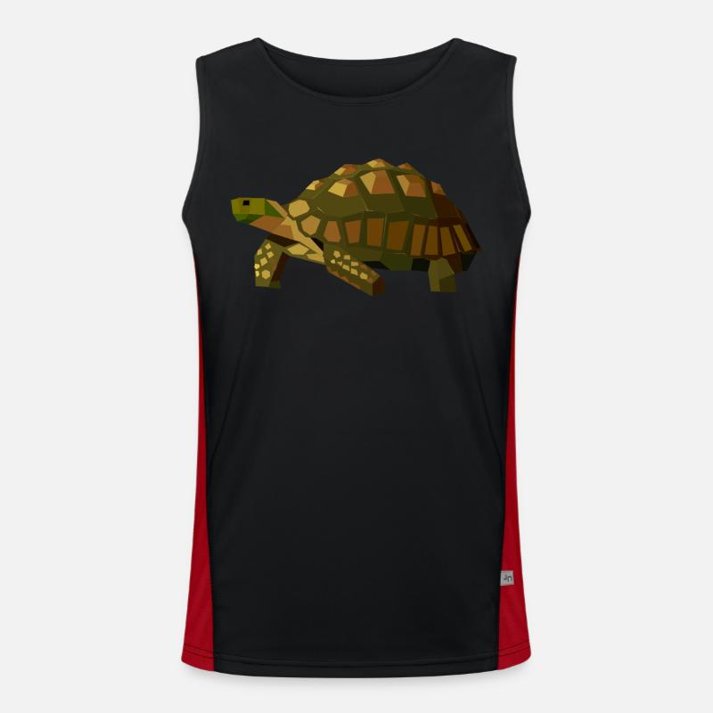 Geometrische Schildkröte - Tier Low Poly Funktionelles Kontrast-Tank Top für Männer 