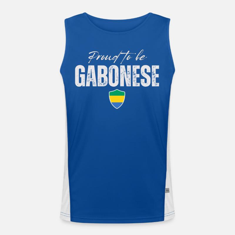 Gabuner stolz, Made in Gabon Funktionelles Kontrast-Tank Top für Männer 
