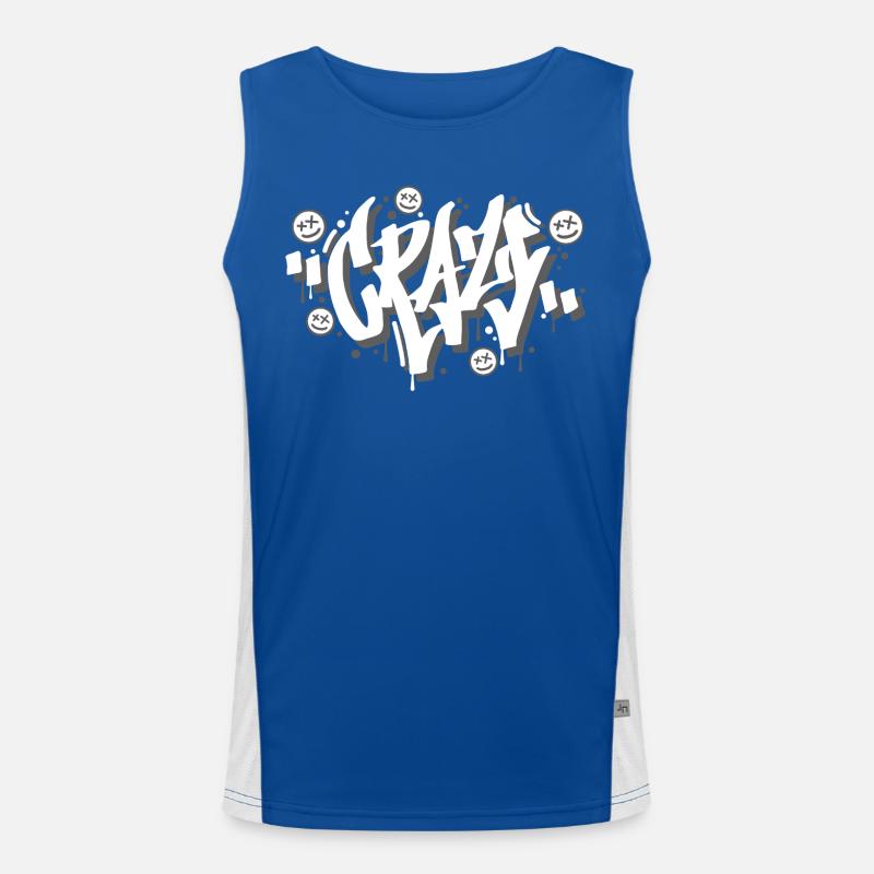 Crazy Graffiti Letters Design Men's Functional Contrast Tank Top 
