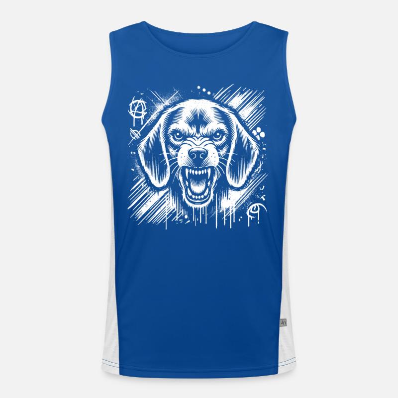 Beagle plus agressif que dans le style graffiti cool Débardeur respirant contrasté Homme 