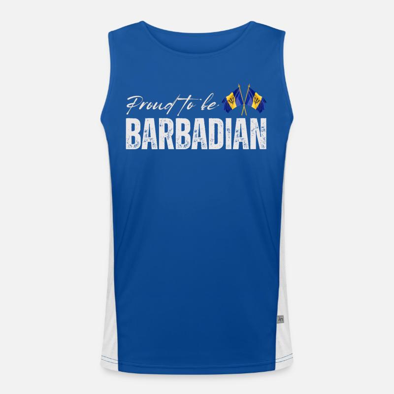 Fierté barbadienne, drapeau de la Barbade Débardeur respirant contrasté Homme 