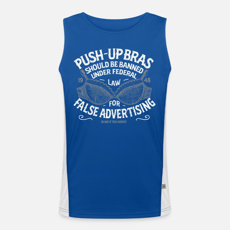Push Up BHs - Gefälschte Werbebotschaft Funktionelles Kontrast-Tank Top für Männer 