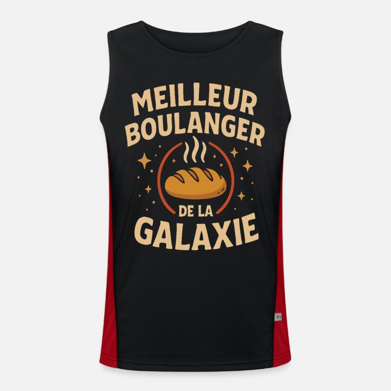 Best baker galaxy humorous gift - Men's Functional Contrast Tank Top  - black/red