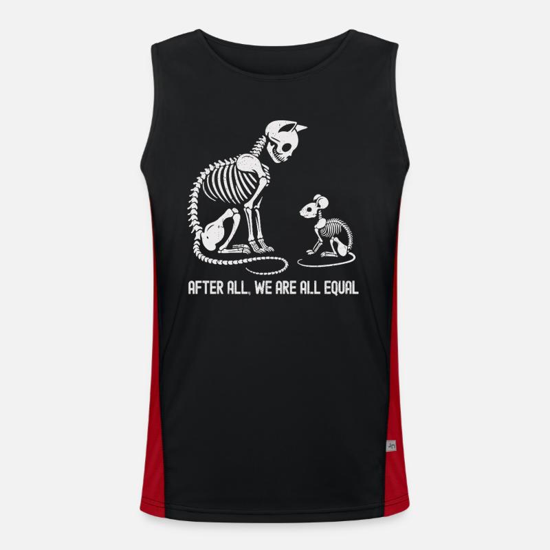 Evolving Animal Skeleton Dance Design - Men's Functional Contrast Tank Top - black/red