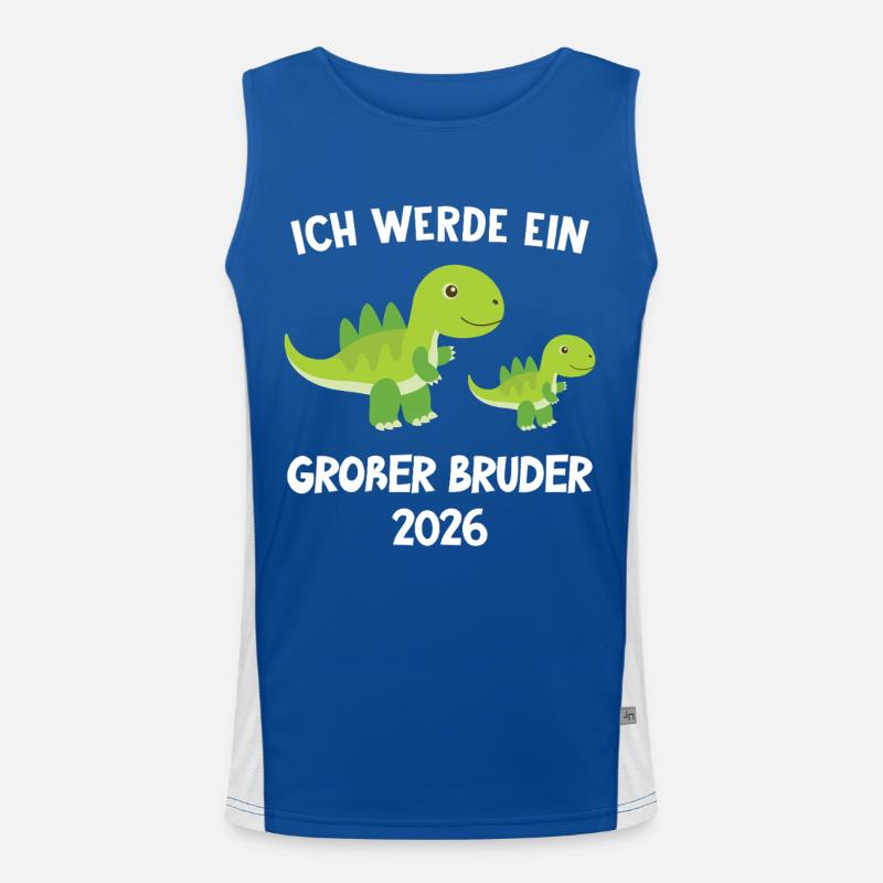 Ich Werde Großer Bruder 2026 Dino Funktionelles Kontrast-Tank Top für Männer 