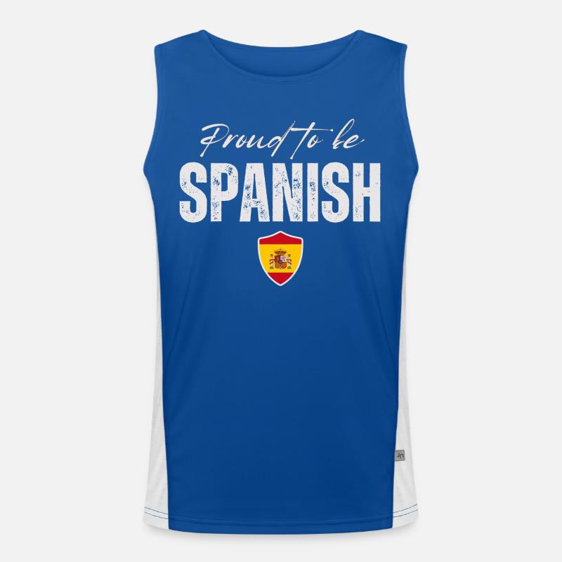 Spanish pride, I love Spain Men's Functional Contrast Tank Top 