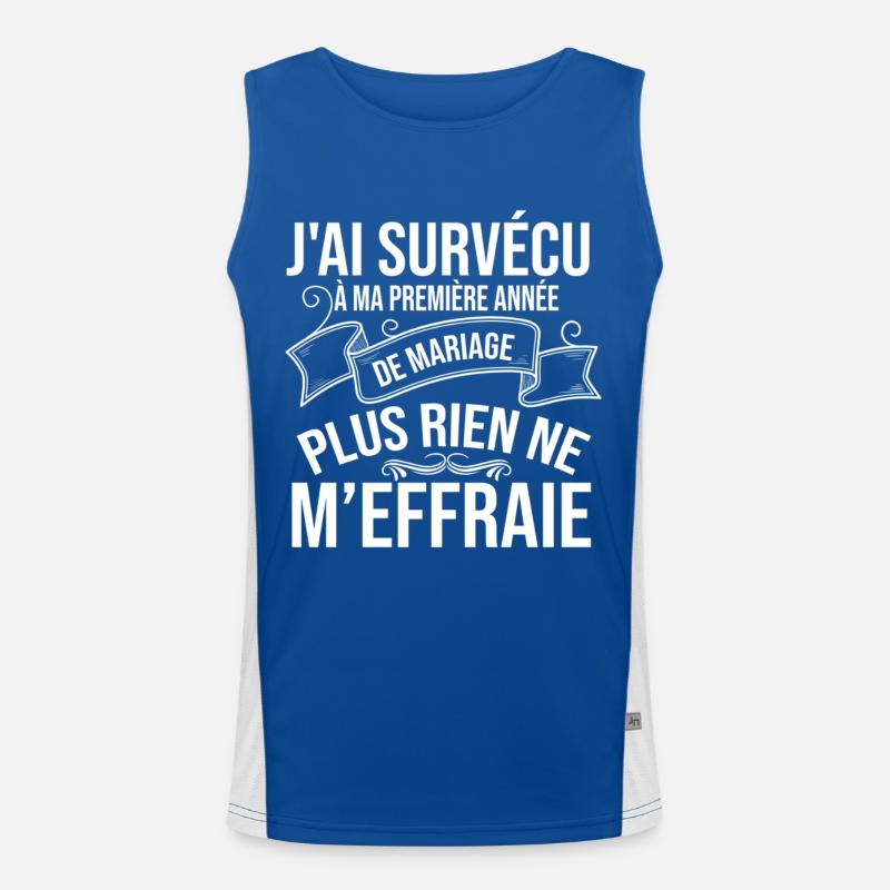 Stormy Survival Wedding Humor Men's Functional Contrast Tank Top 
