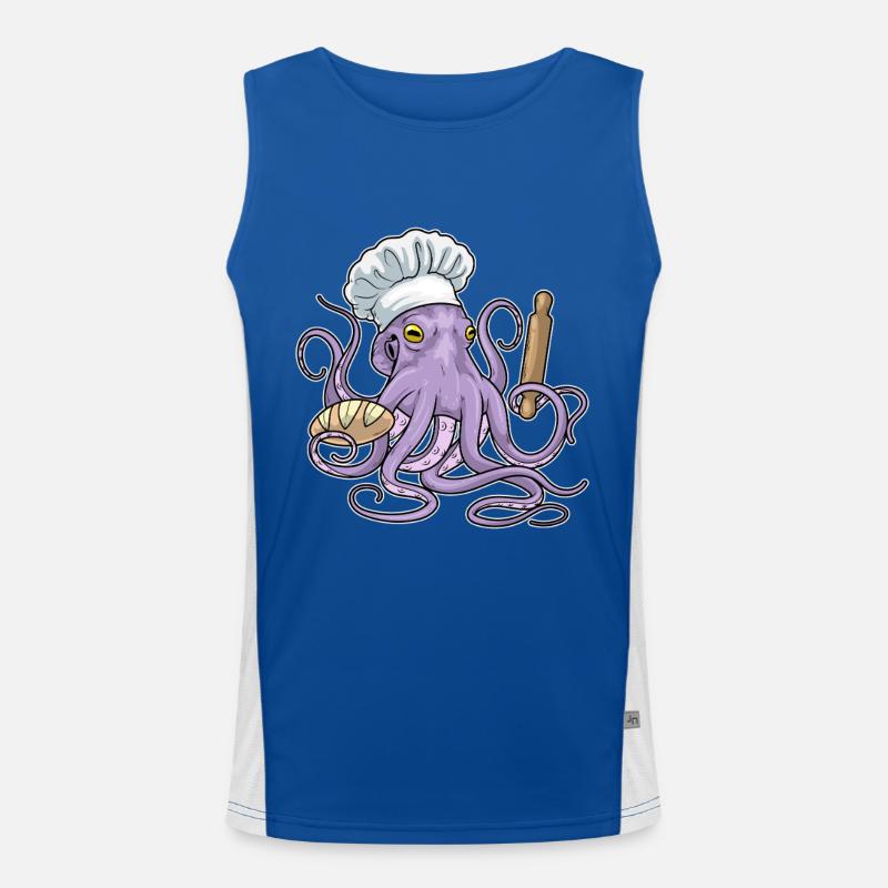 Octopus Baker Bread Men's Functional Contrast Tank Top 