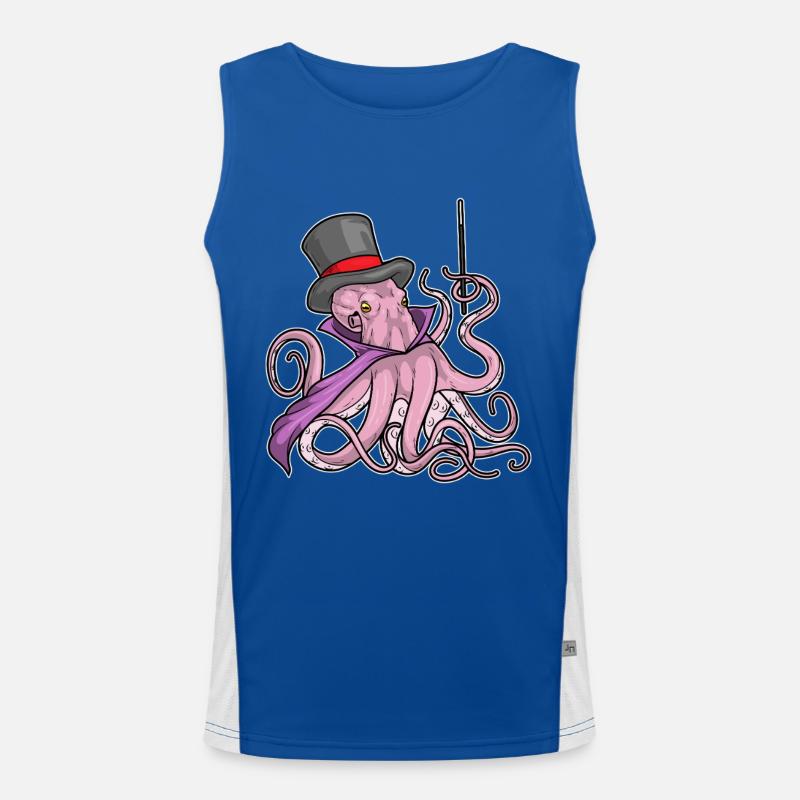 Octopus Wizard Wand Men's Functional Contrast Tank Top 