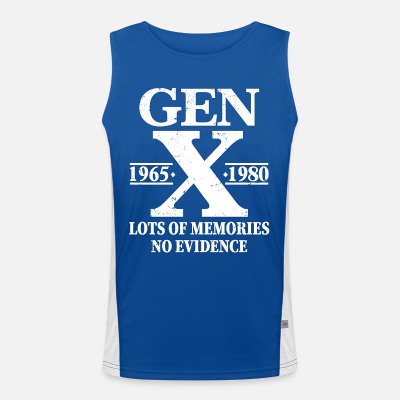Gen X beaucoup de souvenirs, aucune preuve Débardeur respirant contrasté Homme 