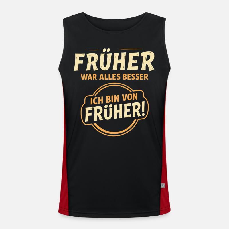 Everything used to be better, saying - Men's Functional Contrast Tank Top - black/red