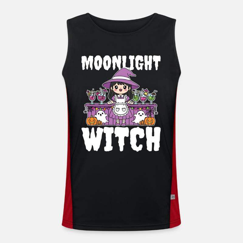 MOONLIGHT WITCH - WITCH HALLOWEEN - Men's Functional Contrast Tank Top  - black/red