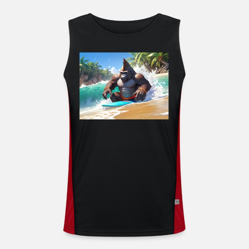Gorilla surfur tropical Men's Functional Contrast Tank Top 
