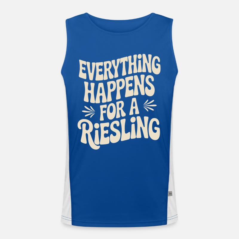 Wein Weintrinker Everything Happens For A Riesling Funktionelles Kontrast-Tank Top für Männer 