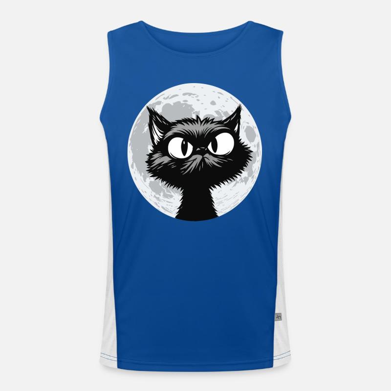 Moon Cat Midnight Men's Functional Contrast Tank Top 