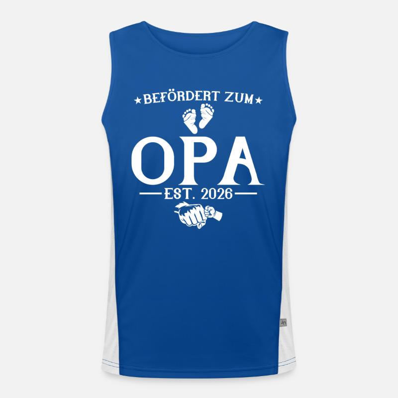 Befördert zum Opa est. 2026 Funktionelles Kontrast-Tank Top für Männer 