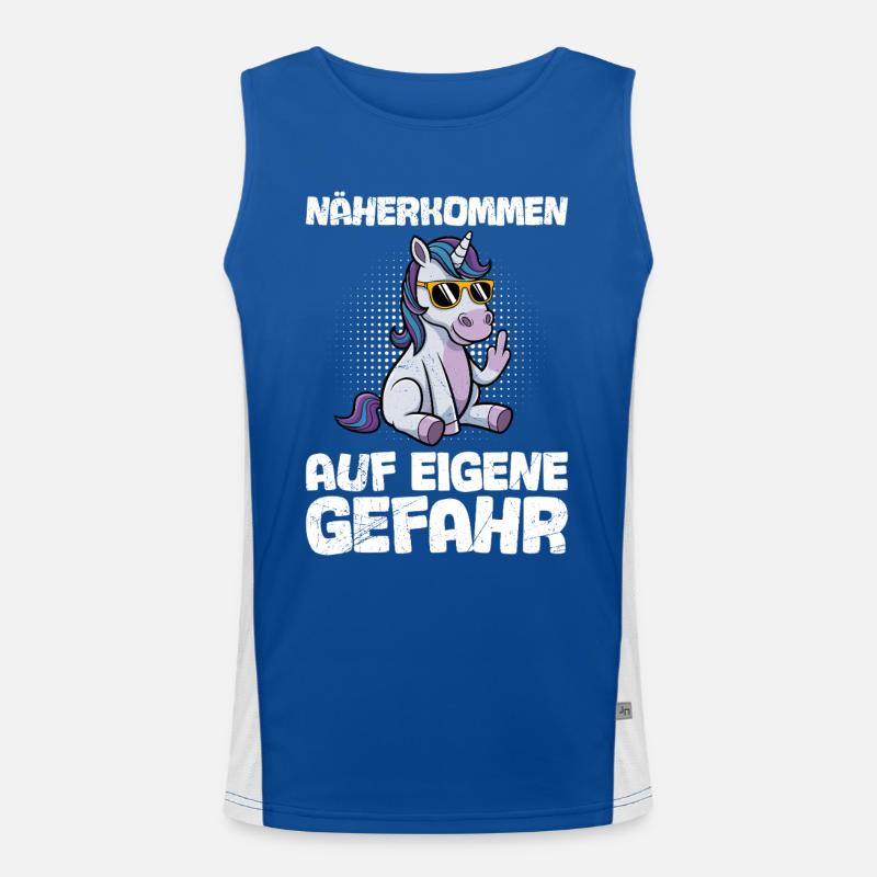 GET CLOSER AT YOUR OWN RISK Funny Men's Functional Contrast Tank Top 