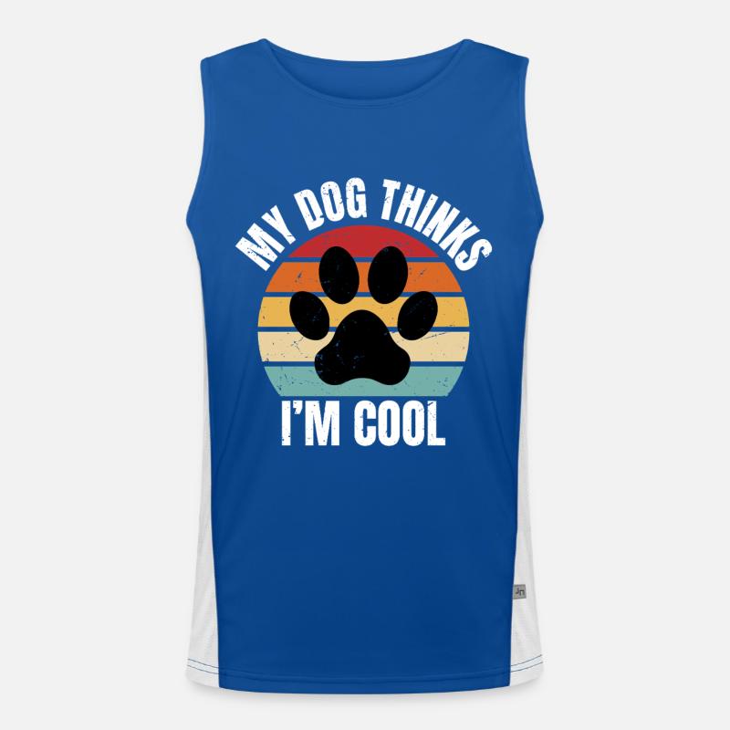 my dog thinks I'm cool Funktionelles Kontrast-Tank Top für Männer 